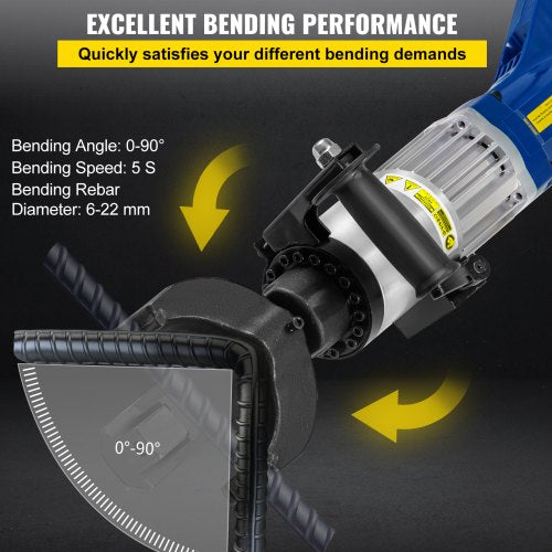 22mm Electric Rebar Bender 1200W Hydraulic Handheld Bender For Steel Rods  Rebars  090 Bending In 5 3