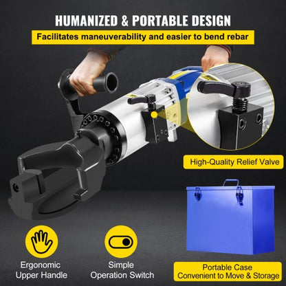 22mm Electric Rebar Bender 1200W Hydraulic Handheld Bender For Steel Rods  Rebars  090 Bending In 5 6