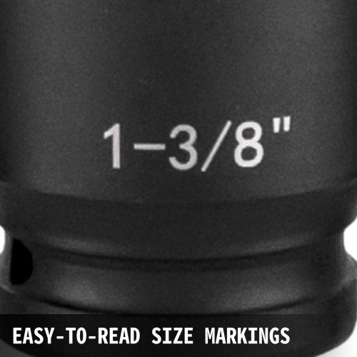 1/2" Drive Impact Socket Set, 19-Piece SAE 6-Point Hex Sockets (3/8" to 1-1/2"), Heavy-Duty Chrome Vanadium Alloy Steel