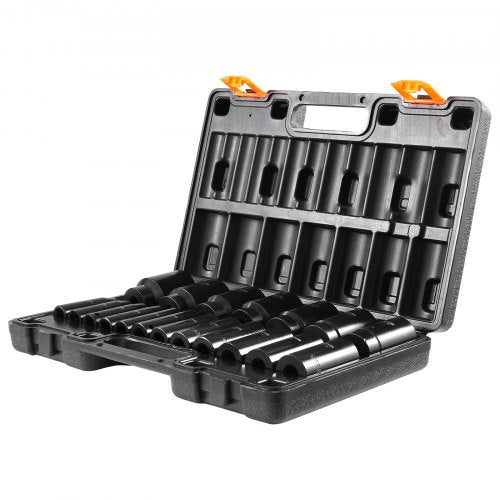 19Piece 12 Impact Socket Set Deep SAE 6Point Sockets For Trucks  Industrial Use Rugged Chrome Vanad 10