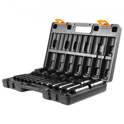 19Piece 12 Impact Socket Set Deep SAE 6Point Sockets For Trucks  Industrial Use Rugged Chrome Vanad 10