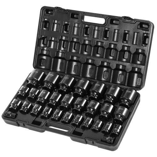34 Drive Impact Socket Set 29Piece 6Point SAE Sockets 34 To 212  CRM0 Steel With Storage Cage 8