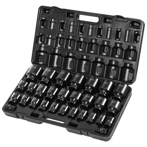 34 Drive Impact Socket Set 29Piece 6Point SAE Sockets 34 To 212  CRM0 Steel With Storage Cage 9