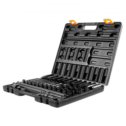 43Piece 12 Drive Impact Socket Set 6Point Metric Sockets 930mm Standard  Deep  Includes Extensions 9