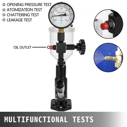400Bar 6000PSI Diesel Fuel Injector Tester Dual Scale Gauge Pop Pressure Tester Kit For Adjusting   5