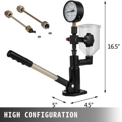 400Bar 6000PSI Diesel Fuel Injector Tester Dual Scale Gauge Pop Pressure Tester Kit For Adjusting   6