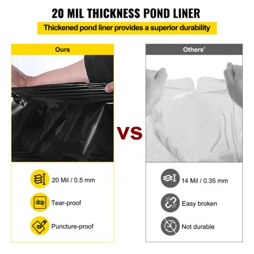LLDPE Pond Liner 20x25 Ft 20 Mil Thick Fish Pond Liner For Waterfalls Ponds  Water Gardens 3