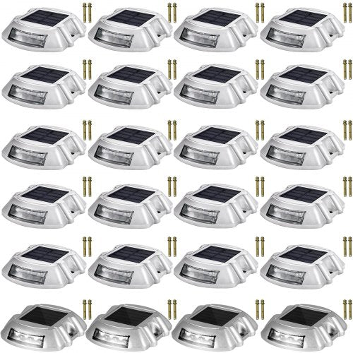 24Pack Solar Driveway Lights Bright White Waterproof Wireless Dock Lights With 6 LEDs For Path Gard 1