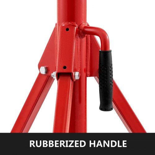 1500LB Capacity Pipe Jack Stand with 4-Ball Transfer V-Head, Adjustable 28-52IN Welding Stand with Folding Legs