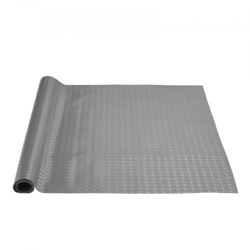 39x65ft Silver PVC Vinyl Garage Flooring Roll AntiSlip Diamond Texture Mat For Cars Gyms Boats  Tra 2