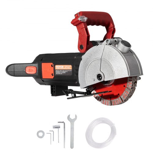 4800W Wall Groove Cutting Machine, 2" Cutting Depth, 6.3" Saw Blades, Dustless One-Time Forming for Concrete & Brick