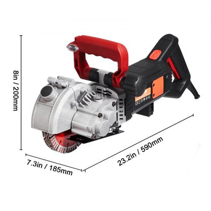 4800W Wall Groove Cutting Machine 2 Cutting Depth 63 Saw Blades Dustless OneTime Forming For Concre 7