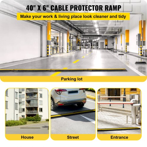 4Pack HeavyDuty Rubber Cable Protector Ramps 1Channel 22046Lbs Capacity Wire Cover For Driveways Ev