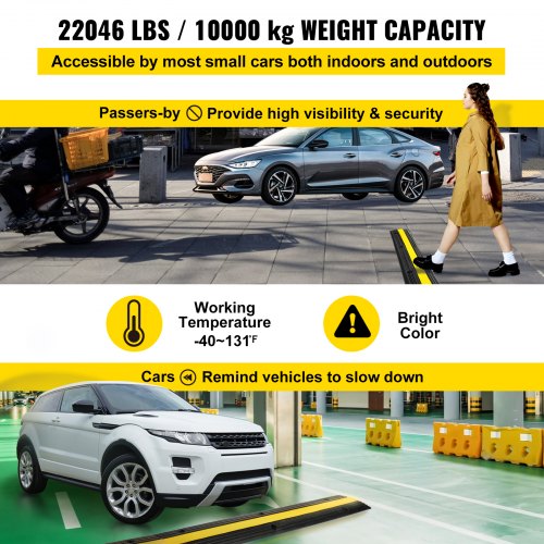 4Pack HeavyDuty Rubber Cable Protector Ramps 1Channel 22046Lbs Capacity Wire Cover For Driveways Ev