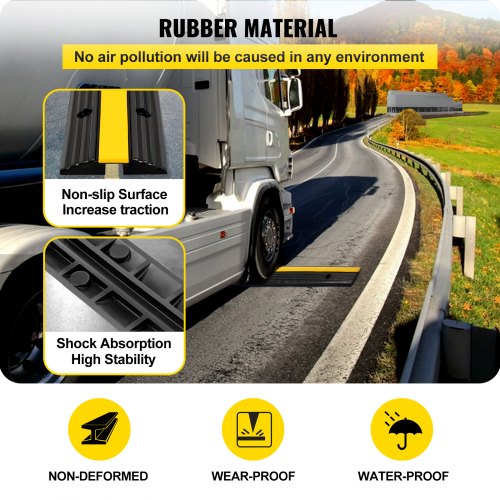 4Pack HeavyDuty Rubber Cable Protector Ramps 1Channel 22046Lbs Capacity Wire Cover For Driveways Ev