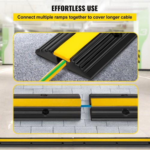 4Pack HeavyDuty Rubber Cable Protector Ramps 1Channel 22046Lbs Capacity Wire Cover For Driveways Ev
