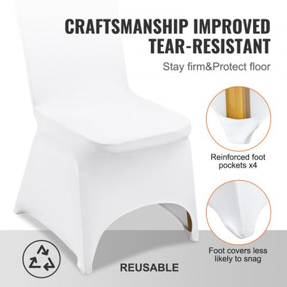 50Piece Wedding Chair Covers Stretchable Spandex Slipcovers With Arched Front Design For Banquets E 5