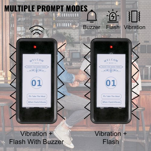 F101 Restaurant Pager System, 16 Pagers with 98-Channel Wireless Calling Base for Restaurants, Hospitals & Hotels
