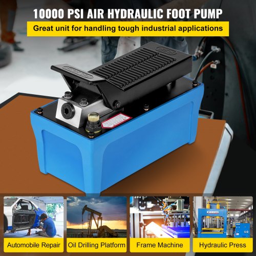 10000 PSI Air Over Hydraulic Pump FootActuated Industrial Pump With 656ft Hose  12 Gal Reservoir Fo 2
