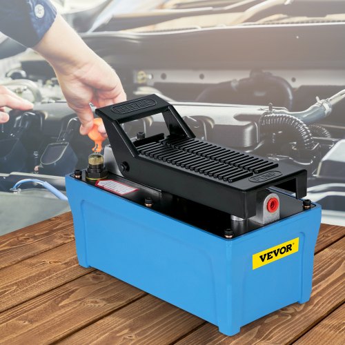10,000 PSI Air Over Hydraulic Pump, Foot-Actuated Industrial Pump with 6.56ft Hose & 1/2 Gal Reservoir for Auto Repair
