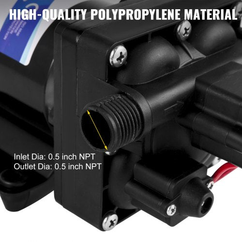 12V DC Diaphragm Water Pump 3 GPM SelfPriming RV Pump With 45 PSI Pressure Switch  Filter For Marin 2