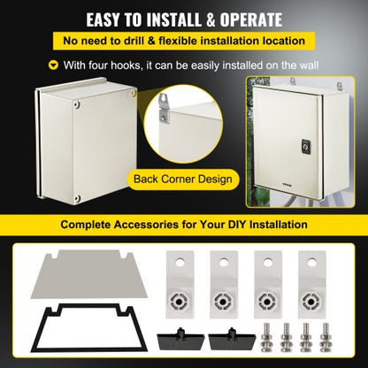 HeavyDuty Fiberglass Electrical Box 12x10x6 IP66 Rated Weatherproof Enclosure With Locking Hinge  G 6