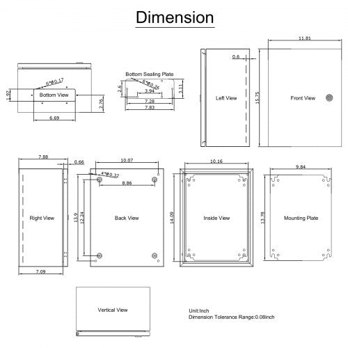 304 Stainless Steel Electrical Box 16x12x8 Heavy Duty NEMA 4X IP66 Enclosure With Reinforced Lock 9