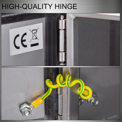 Heavy-Duty 304 Stainless Steel Electrical Box, 12x12x8" NEMA 4X Rated, IP66 Waterproof & Dustproof Enclosure