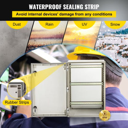 HeavyDuty Fiberglass Electrical Box 60x40x23 Cm NEMA 4X Rated IP66 Waterproof Enclosure With Reinfo 4