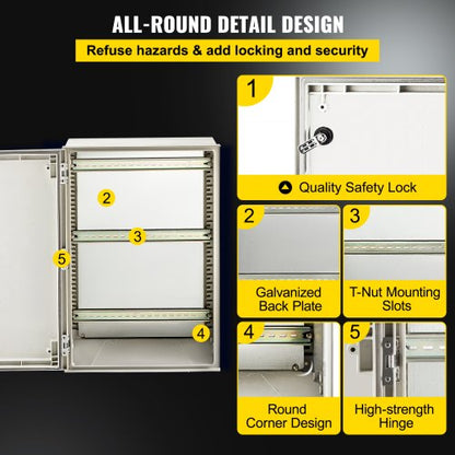 HeavyDuty Fiberglass Electrical Box 60x40x23 Cm NEMA 4X Rated IP66 Waterproof Enclosure With Reinfo 5