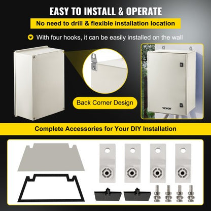 HeavyDuty Fiberglass Electrical Box 60x40x23 Cm NEMA 4X Rated IP66 Waterproof Enclosure With Reinfo 6