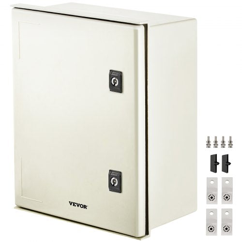 Heavy-Duty 16 x 12 x 8 Inch NEMA 4X Fiberglass Electrical Junction Box, IP66 Waterproof, Dustproof Steel Enclosure