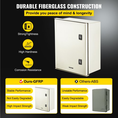 HeavyDuty 16 X 12 X 8 Inch NEMA 4X Fiberglass Electrical Junction Box IP66 Waterproof Dustproof Ste 3