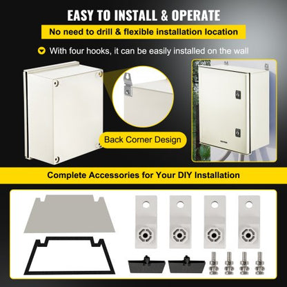 HeavyDuty 16 X 12 X 8 Inch NEMA 4X Fiberglass Electrical Junction Box IP66 Waterproof Dustproof Ste 6