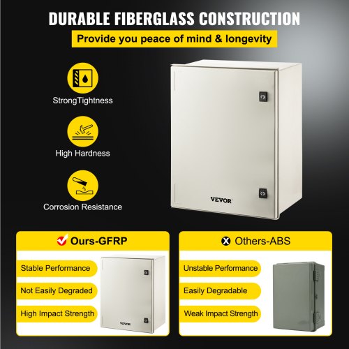 24 X 20 X 9 NEMA 4X Fiberglass Electrical Box IP66 Waterproof  Dustproof OutdoorIndoor Junction Box 3