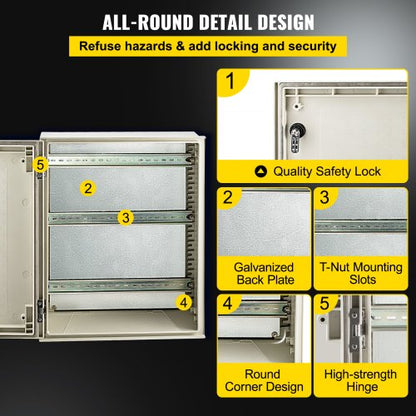 HeavyDuty 197 X 157 X 79 Inch NEMA 4X Fiberglass Junction Box IP66 Waterproof Dustproof Hinged Elec 6