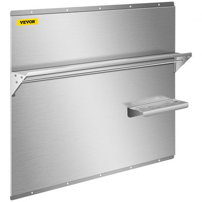 Stainless Steel Range Hood Backsplash 30 X 307 Inch Wall Shield With Storage Shelf Knife Holder  Ho 7