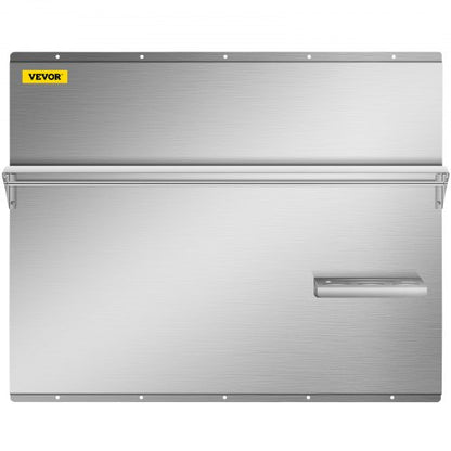 Stainless Steel Range Hood Backsplash 36x30 Inch Silver Splash Plate With Storage Shelf Knife Holde 8
