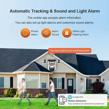 LS VISION 4Lens 20MP Outdoor IP Camera  WiFi PTZ Surveillance With Auto Tracking  10X Zoom 4