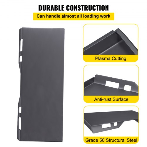 Heavy-Duty Skid Steer Attachment Plate, Thick Steel Quick Attach Mounting Plate for Tractors & Loaders with Welding Rods