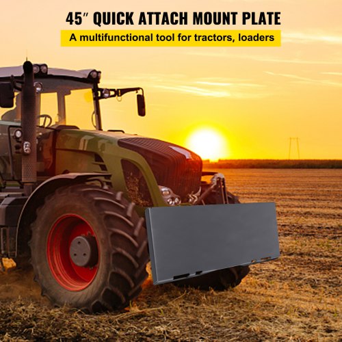 Heavy-Duty Skid Steer Mount Plate, Thick Steel Quick Attachment Loader Plate with Welding Rods, Universal Skid Steer