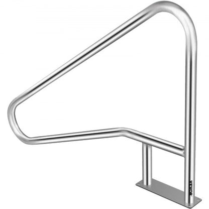 Pool Handrail, Stainless Steel Rustproof Pool Rail with Blue Grip Cover, 250LBS Capacity, Humanized Pool Railing
