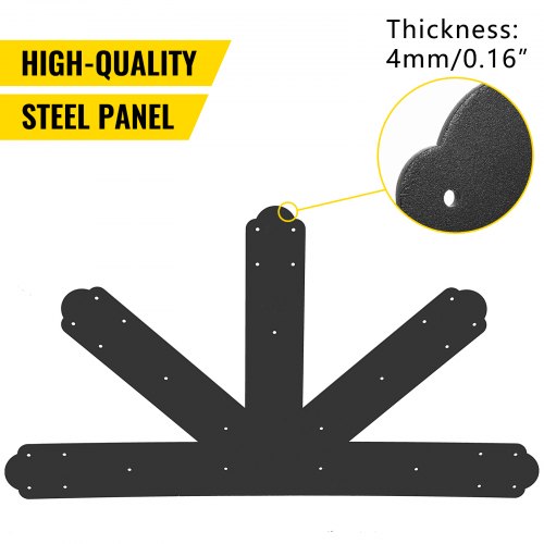 Premium Pitch Gable Bracket, Steel Black Powder-Coated Truss Connector Plates with Bolts for Wooden Beam Use
