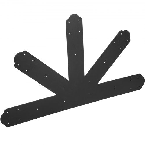 Premium Pitch Gable Bracket, Steel Black Powder-Coated Truss Connector Plates with Bolts for Wooden Beam Use