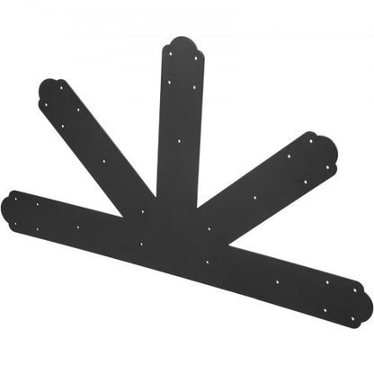Premium Pitch Gable Bracket, Steel Black Powder-Coated Truss Connector Plates with Bolts for Wooden Beam Use