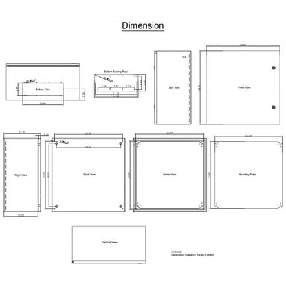 Steel Electrical Box, IP Waterproof & Dustproof Enclosure with Mounting Plate, Indoor/Outdoor NEMA Steel Enclosure