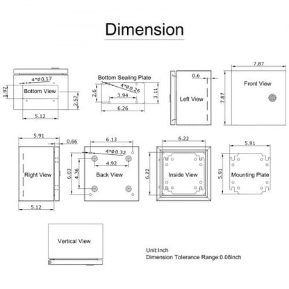 Heavy-Duty Steel Enclosure, IP66 Waterproof Electrical Junction Box for Outdoor & Indoor Wiring