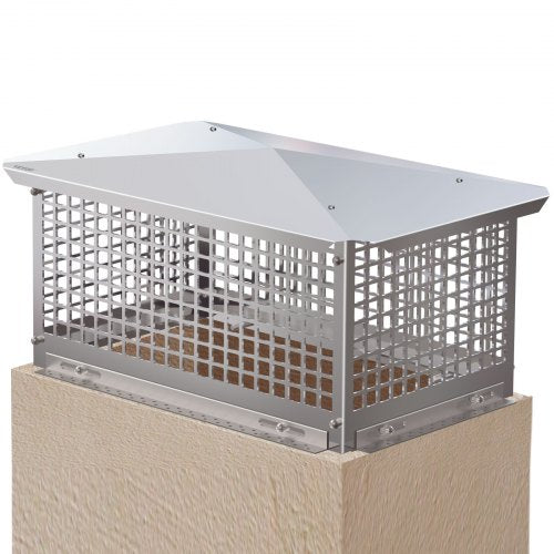 Chimney Cap, Stainless Steel Fireplace Chimney Cover with Adjustable Metal Spark Arrestor, Mesh Flue Cover for Outdoor