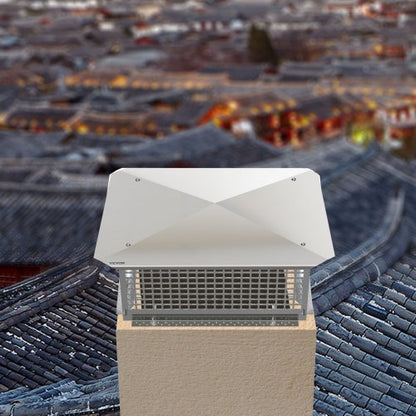 Stainless Steel Chimney Cap, Flue Cover with Bolts & Screws, Adjustable Spark Arrestor for Masonry & Clay Tile Fireplace