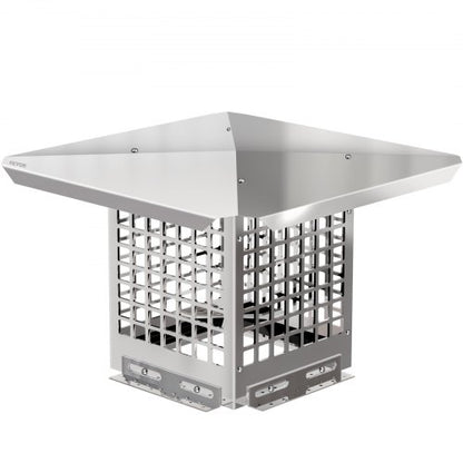 Flue Caps, Stainless Steel Chimney Cover with Bolts & Screws, Adjustable Mesh Spark Arrestor for Outdoor Fireplace